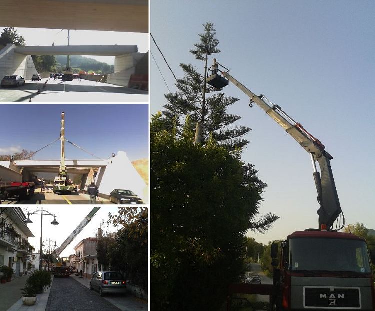 Operazioni di montaggio industriale con autogru